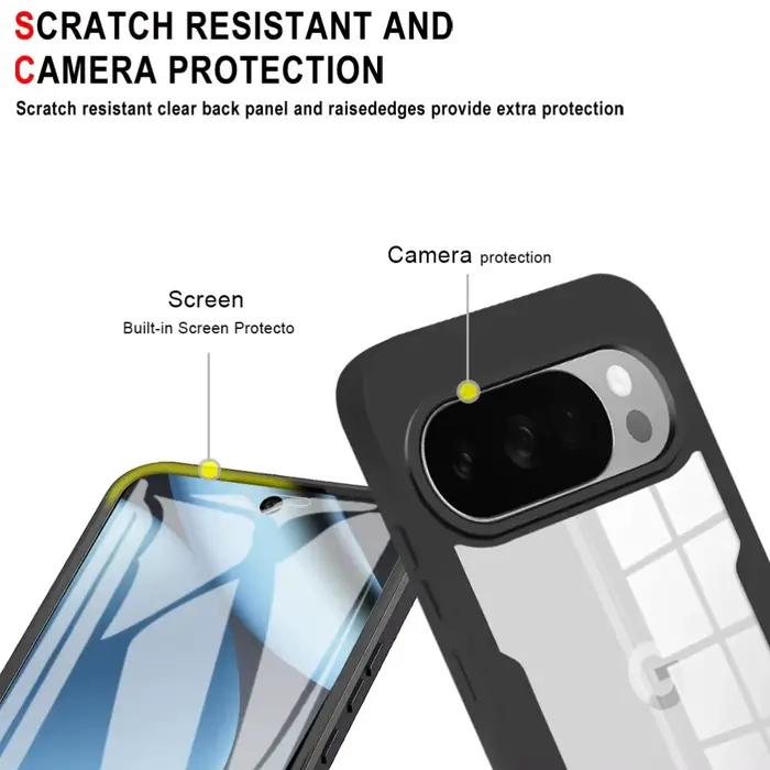 360 ° Coque de protection intégrale double face anti-chute pour Google Pixel 10A 10 9 Pro XL avec film protecteur