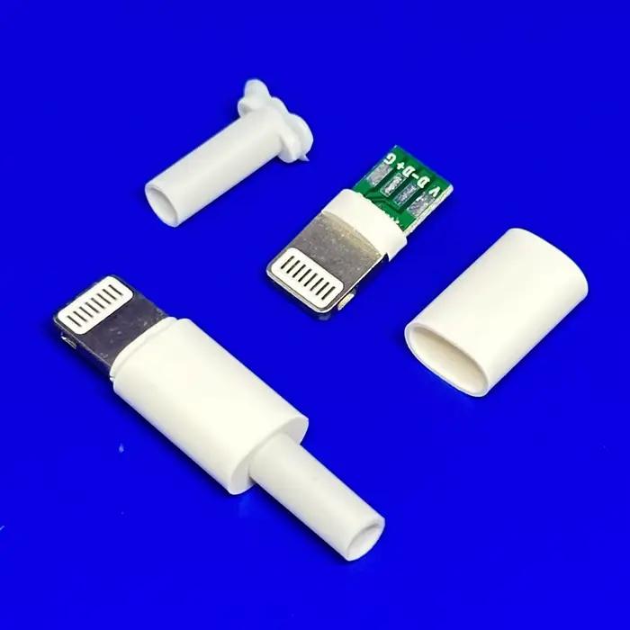 1 pièce Connecteur Lightning USB 3.0mm avec carte de puce, connecteur mâle à souder, interface OTG, câble de données DIY pour la charge de téléphone