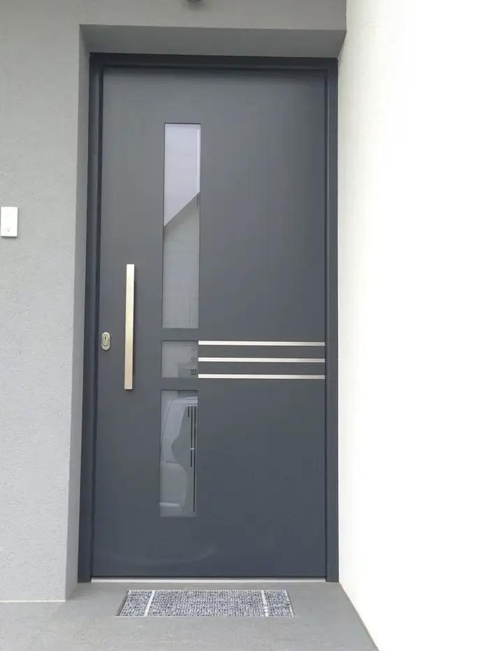Portes principales de prix d'usine pour la sécurité de la maison, portes en aluminium et métal au Design moderne, verre trempé pour porte d'entrée personnalisée de Villa