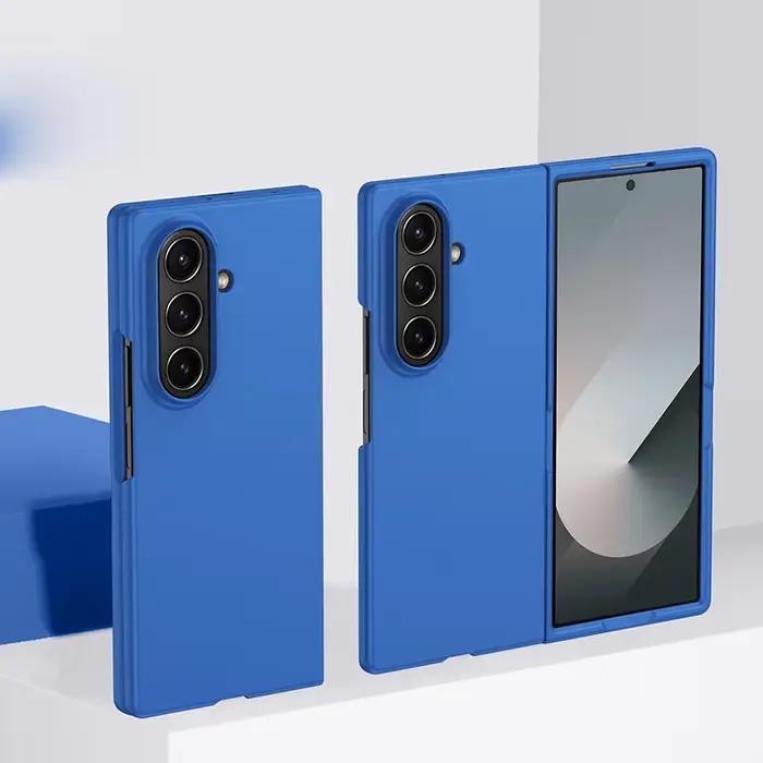 Coque de téléphone pour Samsung Galaxy Z Fold 7 6 5 3 4 ZFold7 – Housse de protection rigide ultra-fine effet peau