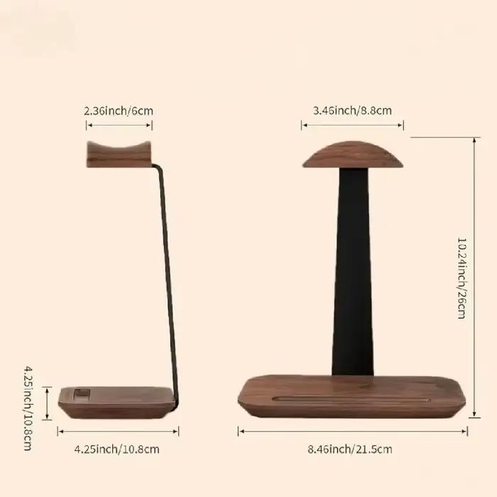 Support de casque de bureau de haute qualité avec base de rangement - Support universel pour casque et présentoir pour la maison et le bureau