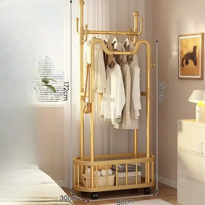 Rail Modern Clothing Rack Luxury Hanger Frames Standing Clothing Rack Jacket Side Perchero Ropa De Pie Living Room Furniture