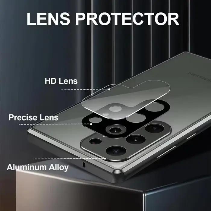 Coque de téléphone en métal Double face en verre