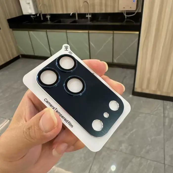 1 ensemble de verre de Protection de caméra en métal à couverture complète pour IPhone 17 Pro Max