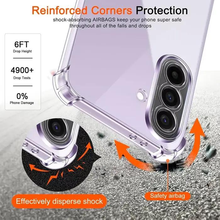 Coque transparente antichoc en silicone TPU souple pour Samsung Galaxy série A A57 A37 A17 A56 A36 A16 A55 A35 A15 A54