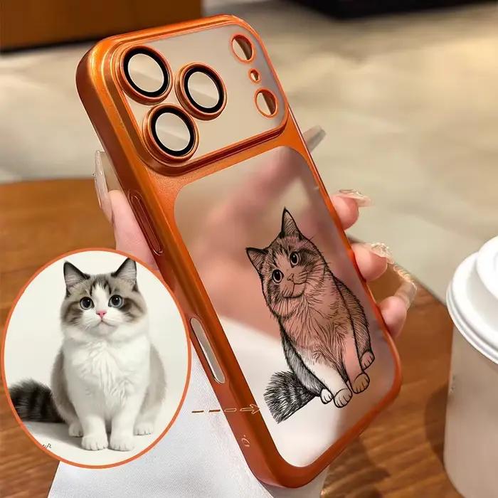 Coque de téléphone personnalisée DIY à motif dessin au trait pour iPhone 17 16 15 14 13 12 Pro Max