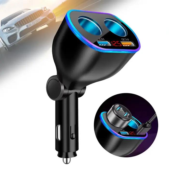 Chargeur de téléphone de voiture à charge rapide, port QC3.0 PD, adaptateur de prise, allume-cigare universel, répartiteur de puissance USB pour touristes, Y4G6, 12V, 24V