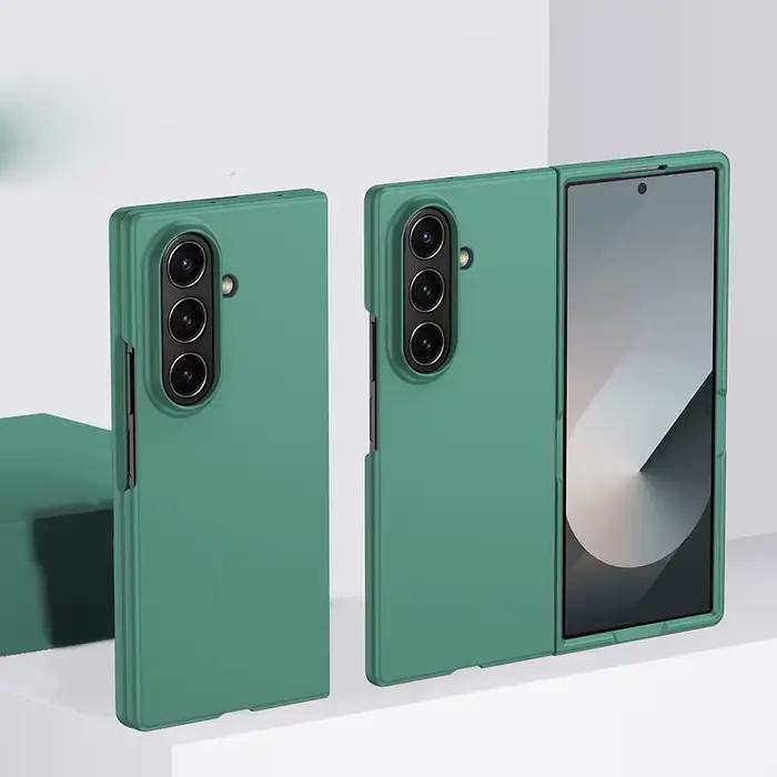 Coque de téléphone pour Samsung Galaxy Z Fold 7 6 5 3 4 ZFold7 – Housse de protection rigide ultra-fine effet peau