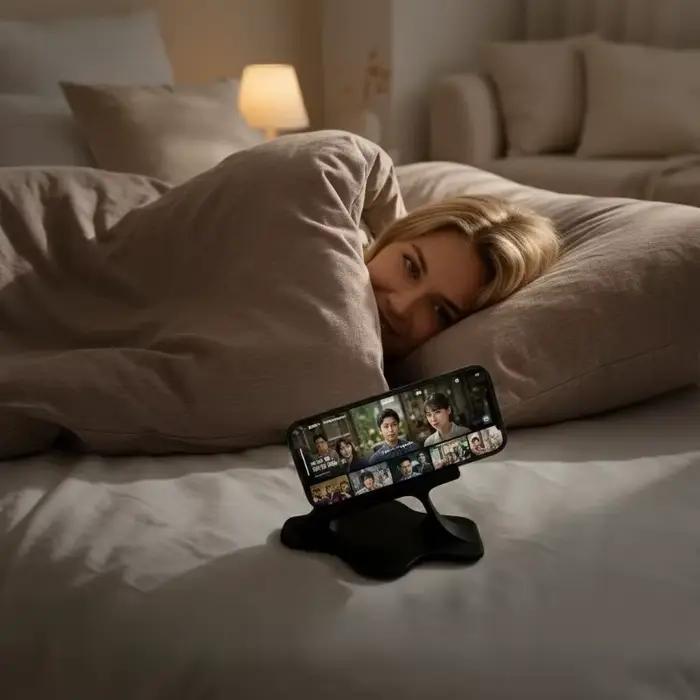 Support de téléphone paresseux pour lit, support ergonomique stable pour regarder en position couchée, idéal pour les divertissements nocturnes