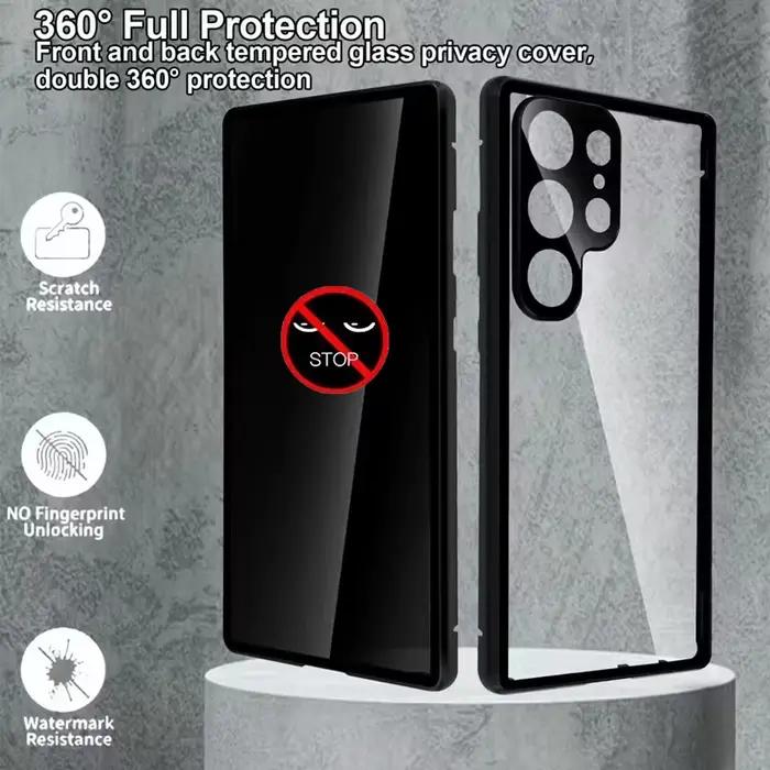Coque de téléphone en métal Double face en verre