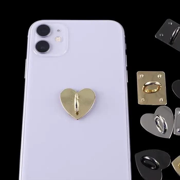 Anneau de support en métal adhésif en forme de cœur pour téléphone portable