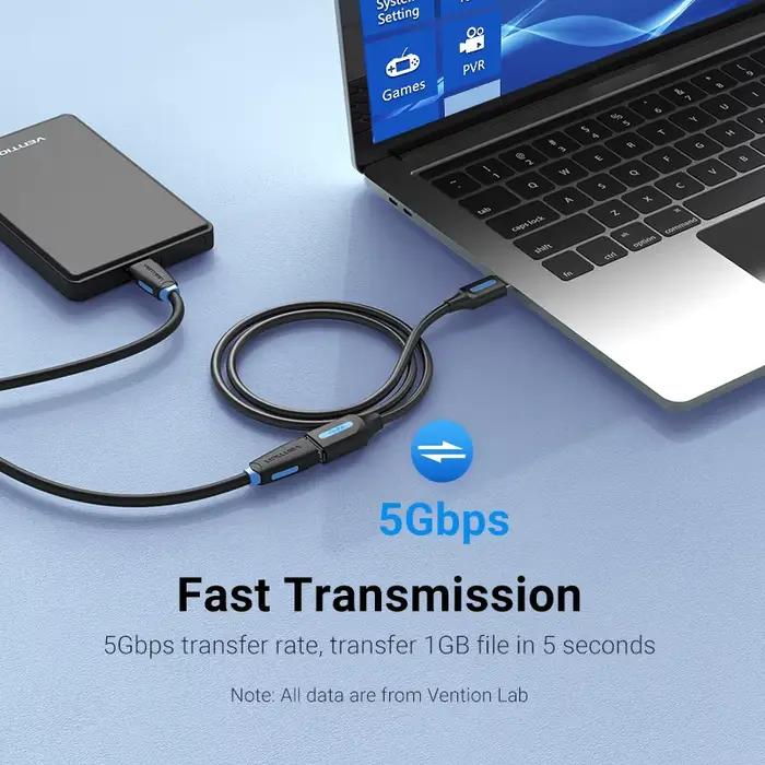 Vention Câble d'Extension USB 3.0, Accessoire pour PC, Smart TV, Xbox One, SSD, Vitesse Rapide