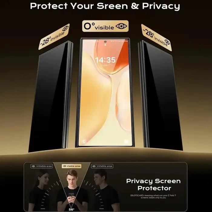 Protecteur d'écran en verre trempé BAPPSUS pour Samsung Galaxy Z Fold 7 6 5 confidentialité antipeep installation facile offerte pour professionnel étudiant