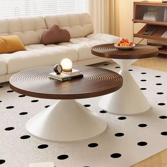 Tables basses simples de Type sablier, Table d'appoint ronde créative pour chambre à coucher, meubles de salon d'art de luxe multifonctionnels modernes