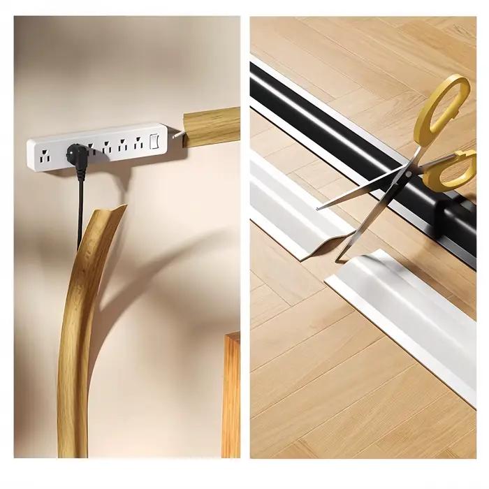 1 pièce, 3 mètres, gaine de câble souple de haute qualité, durable et flexible, en PVC, pour gestion de câbles au sol, usage intérieur
