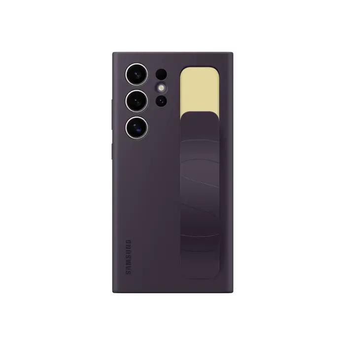 Étui de protection en silicone officiel Samsung S24 Ultra avec support et dragonne