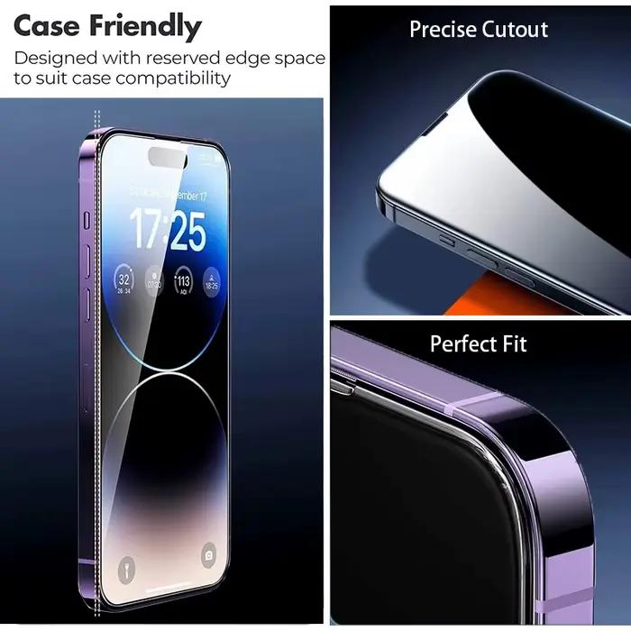 Film de protection en verre trempé pour iPhone 14 13 12 11 16 15 Pro Max et autres modèles, résistant aux rayures et aux éclats, pour une visibilité claire et sans empreintes digitales