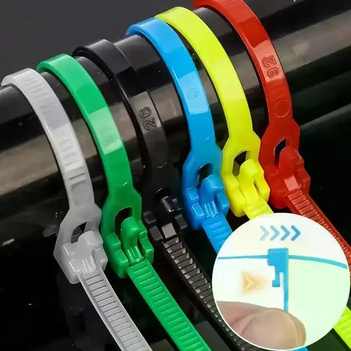Attaches de câble détachables en plastique coloré