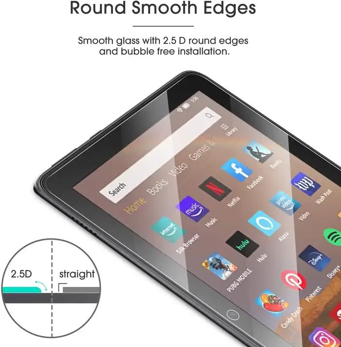 Protection en verre trempé pour tablette Amazon Fire HD 8 10e génération 2020 facile à installer et à entretenir pour un écran toujours propre et exempt de toutes imperfections