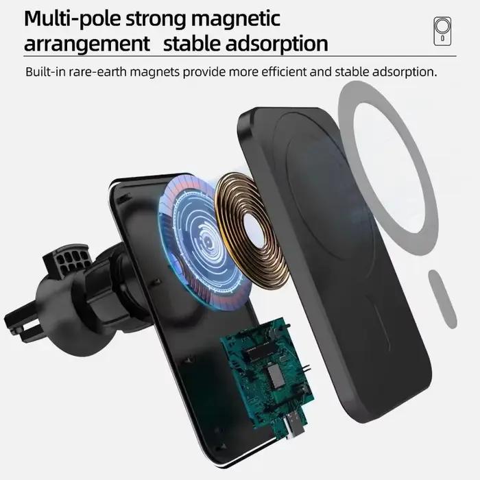 Pour IPhone voiture charge 15W chargeur sans fil magnétique Magsafe support