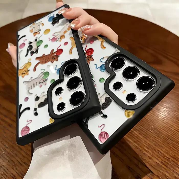 Coque de téléphone chat mignon avec cordon
