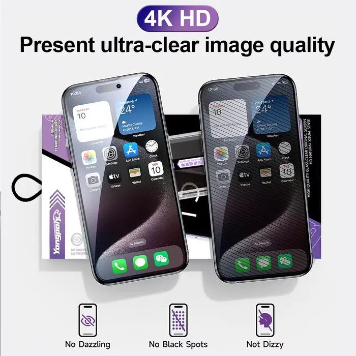 Film de protection en verre trempé pour iPhone 17 Air 16E 16 15 Pro Max 14 Plus 13 12 11 haute qualité avec kit d'installation facile et protection anti-espionnage pour un écran toujours propre et protégé