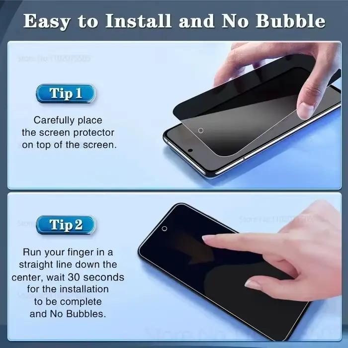 Film de protection anti-espion en verre trempé pour Samsung Galaxy A modèles variés anti-rayures anti-éblouissement facile à installer et à entretenir