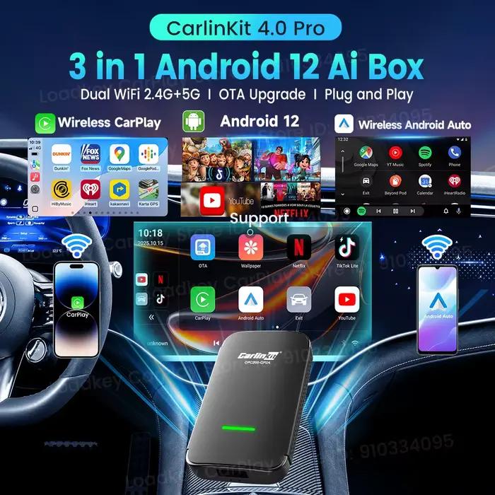 CP2A Pro Ai Box adaptateur sans fil CarPlay Android Auto sans fil Smart
