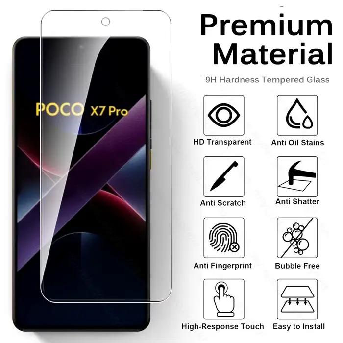 5-1 pièces 9H verre trempé pour Poco X7 Pro 5G