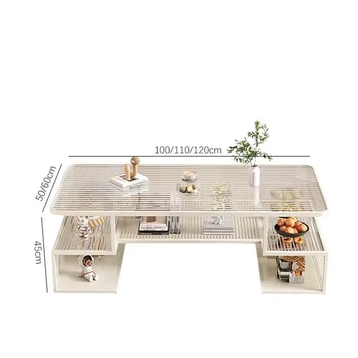 Tables basses rectangulaires blanches en verre De luxe Tables basses minimalistes modernes Premium uniques Mesitas De Noche accessoires De maison