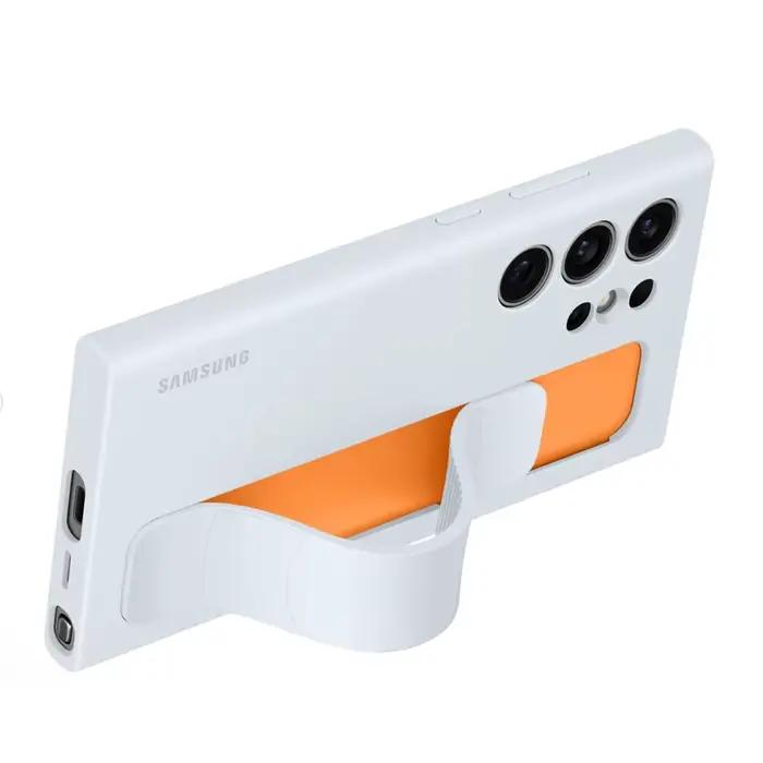 Étui de protection en silicone officiel Samsung S24 Ultra avec support et dragonne