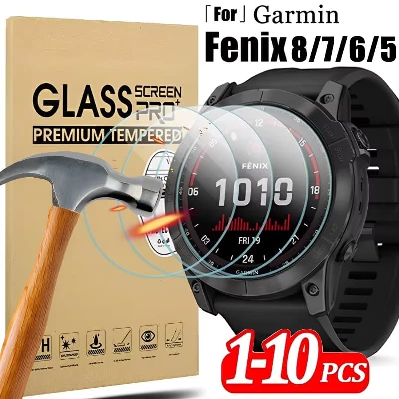 10-1 pièces verre trempé pour Garmin Fenix 8 7S 7X 6S 6X Pro saphir 5 S Film anti-rayures protecteur