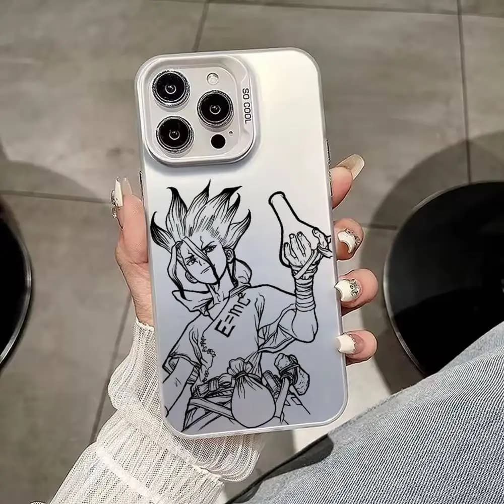 Coque de téléphone Dr Stone A-Anime pour iPhone 17, 16, 15, 14, 13, 12, 11, Mini, Pro, E, MAX – Hous