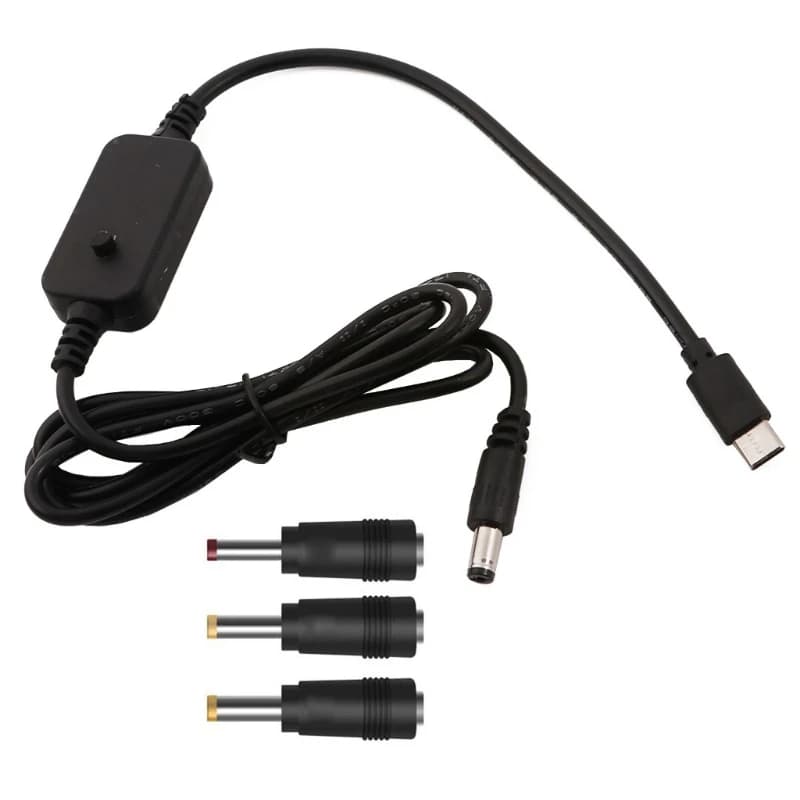 Câble d'alimentation USB C vers 5V 9V 12V 20V 2.5mm/3.5mm/4.0mm/5.5mm 3A pour routeurs