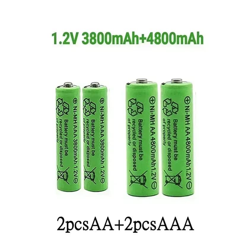 Batterie rechargeable originale 1.2V AA4800mAh + AAA3800mAh + chargeur pour ordinateur, radio-réveil