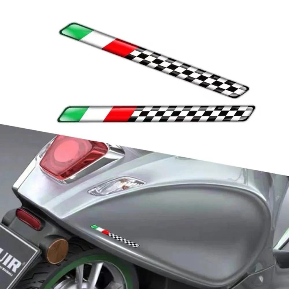Autocollants 3D en gel réfléchissants drapeau italien, tricolore italien, pour voiture, moto, scooter, garde-boue, modification de carrosserie