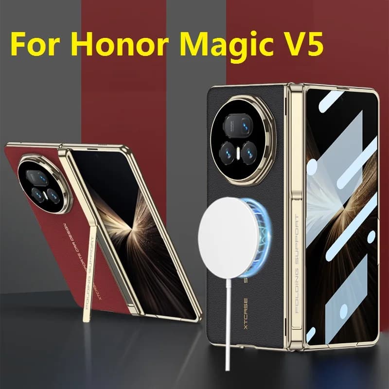 Étui magnétique en cuir pour Honor Magic V5