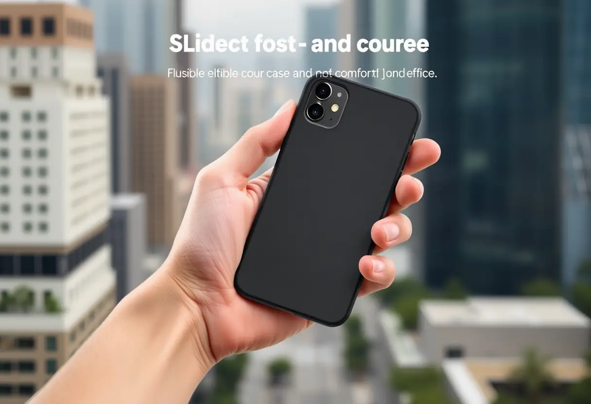 Main tenant une coque souple en caoutchouc